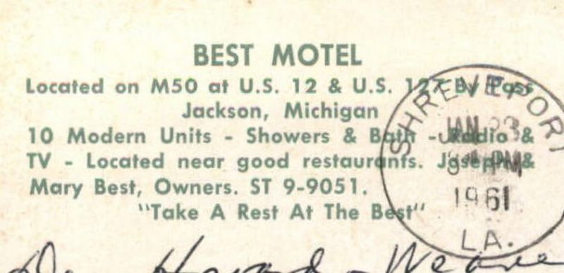 Best Motel - Postcard